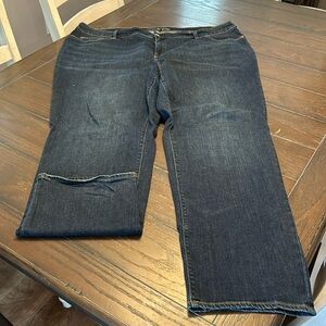 Lands End Mid Rise Straight Jean.  Medium wash. Size 24W